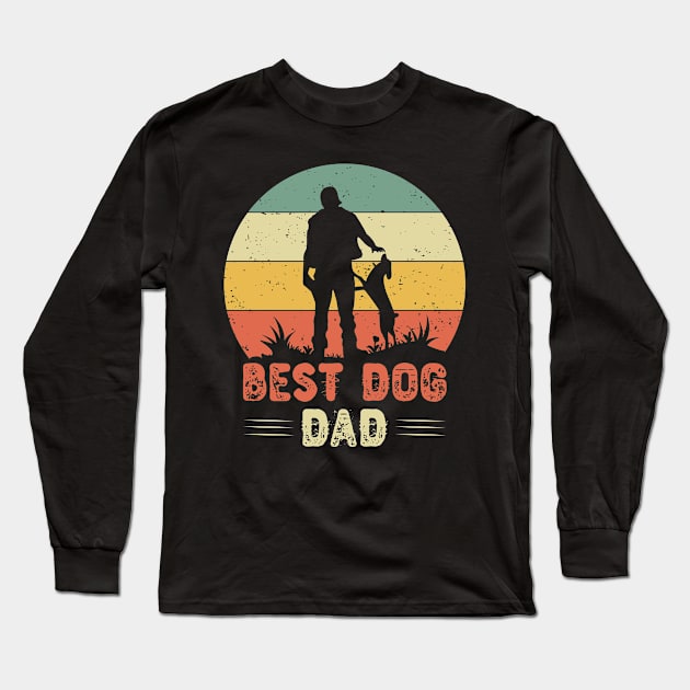 Vintage Dad Gifts - Best Dog Dad Ever Long Sleeve T-Shirt by Tesign2020